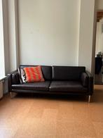 Dark brown leather couch - 3 seater, Huis en Inrichting, Ophalen, Gebruikt, 75 tot 100 cm, 150 tot 200 cm