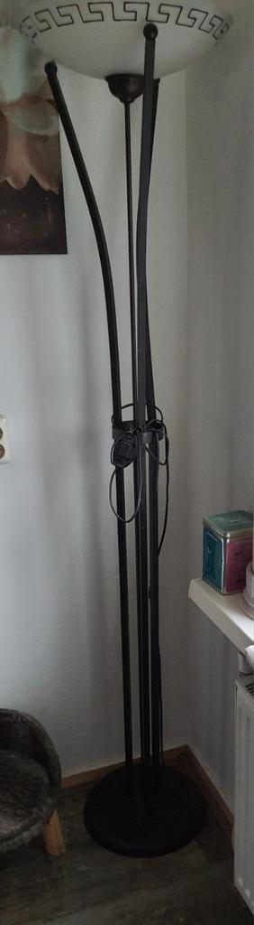 Elegante Staande Lamp met Glazen Kap, Huis en Inrichting, Lampen | Vloerlampen, Gebruikt, 150 tot 200 cm, Glas, Metaal, Ophalen