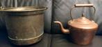 Antieke Koperen Bak en Ketel, Verzenden, Koper