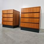Vintage set Scandinavische ladekastjes, Gebruikt, 3 of 4 laden, Minder dan 100 cm, 25 tot 50 cm