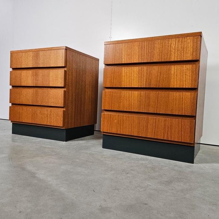 Vintage set Scandinavische ladekastjes, Huis en Inrichting, Kasten | Ladekasten, Gebruikt, Minder dan 100 cm, 50 tot 100 cm, 25 tot 50 cm