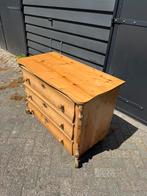 Antiek oud grenen ladekast met gebolde lades, Ophalen, Zo goed als nieuw, 25 tot 50 cm, Minder dan 100 cm