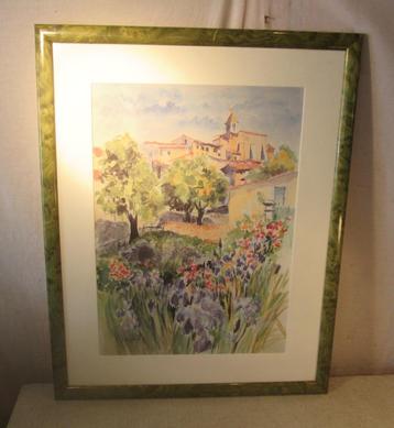 Prachtig Geschilderd Aquarel 'Tuin in Toscane' - Valenti beschikbaar voor biedingen
