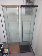 Vitrinekast 2x, Ophalen, Gebruikt, Eikenhout, 50 tot 100 cm