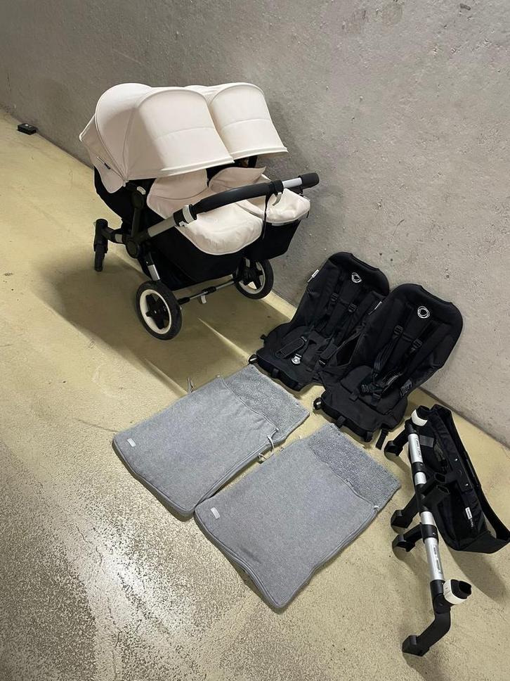 Bugaboo donkey Twin, Kinderen en Baby's, Kinderwagens en Combinaties, Gebruikt, Combiwagen, Bugaboo, Duowagen, Luchtbanden, Met reiswieg