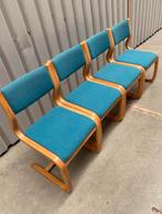 4 blauwe eettafel stoelen scandinavisch design, Antiek en Kunst, Ophalen