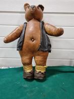 -	Beer vintage van leer groot, Verzamelen, Ophalen of Verzenden