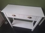 Side table wit met 2 lade's., 100 tot 150 cm, Ophalen of Verzenden, Zo goed als nieuw, 25 tot 50 cm