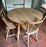 Keukentafel met zes stoelen, Huis en Inrichting, Stoelen, Ophalen, Gebruikt, Bruin, Vijf, Zes of meer stoelen