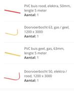 Doorvoerbocht en pvc buis rood (elektra) en geel (gas), Nieuw, 6 meter of meer, Overige typen, Pvc