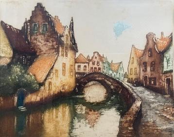 Gesigneerde kleurenets Florimond van Acker | Brugse school beschikbaar voor biedingen
