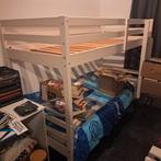 Witte houten stapelbed. Inclusief 2 matrassen, Huis en Inrichting, Slaapkamer | Stapelbedden en Hoogslapers, Ophalen, 90 cm, 160 tot 180 cm