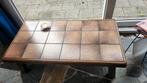 Salontafel. Eiken met tegels. 65x125cm, Ophalen, 100 tot 150 cm, 50 tot 100 cm, Zo goed als nieuw