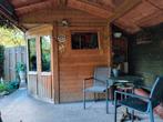 Tuinhuis met overkapping., Blokhut, Ophalen of Verzenden, 2 ramen, 500 cm of meer