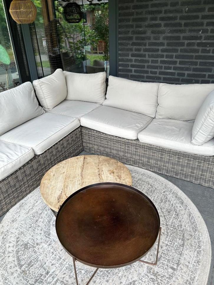 Loungebank met bijzettafels, Tuin en Terras, Tuinmeubel-accessoires, Gebruikt, Ophalen