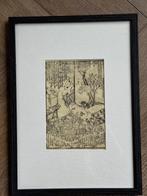 1836 Biddende man Kunisdada Japanse houtsnede ORIGINEEL, Antiek en Kunst, Kunst | Etsen en Gravures, Ophalen of Verzenden