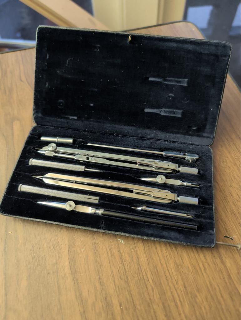 Vintage Ahrend Precisie Passerdoos - Model 135/I - Compleet, Antiek en Kunst, Ophalen of Verzenden