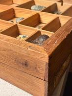 Oude museum showkist met fossielen en mineralen, Ophalen, Minder dan 50 cm, Gebruikt, 50 tot 100 cm