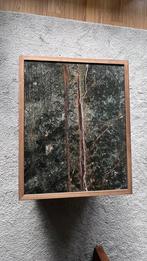 Uniek notenhout/ marmeren tafeltje, Huis en Inrichting, Tafels | Salontafels, Ophalen, Rond, 50 tot 100 cm, Minder dan 50 cm