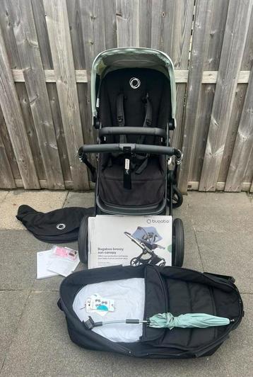 Bugaboo Fox 2 Zwart met Pine Green accessoires beschikbaar voor biedingen