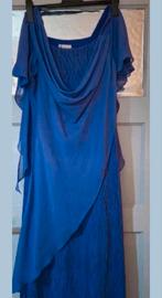 Glitter gelegenheid jurk, Verna, Blauw, Knielengte, Gedragen