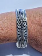 Mooie zilveren (925) BREDE slavenarmband / armband / bangle, Ophalen, Zo goed als nieuw, Zilver, Zilver