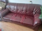 Leren 3 zits bank, 2 fauteuils, Nieuwe laminaat en nog meer, Ophalen, Gebruikt, Driepersoons, Leer