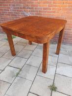 Seventies tafel uitrekbaar vierkant 90x90 cm, Gebruikt, 50 tot 100 cm, 50 tot 100 cm, Vier personen