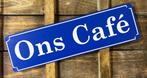 Ons cafe blauw reclamebord van metaal wandbord