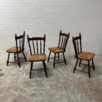 Vintage bistro stoelen biezen horeca bar cafe restaurant, Ophalen, Gebruikt, Bruin, Vijf, Zes of meer stoelen