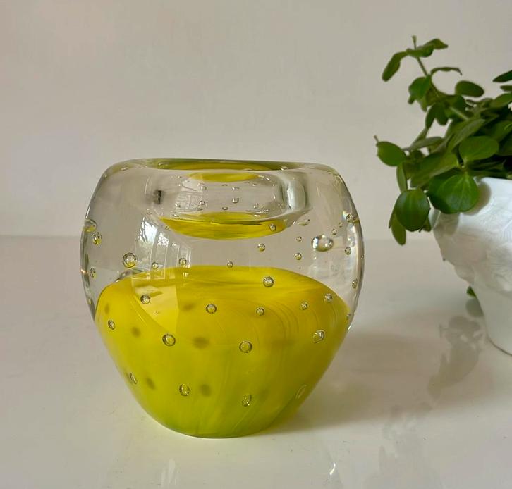 Glazen Rosenthal waxinelichthouder, Antiek en Kunst, Antiek | Glas en Kristal, Ophalen of Verzenden