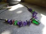 Ketting met fluoriete, Paars, Met hanger, Nieuw, Ophalen of Verzenden