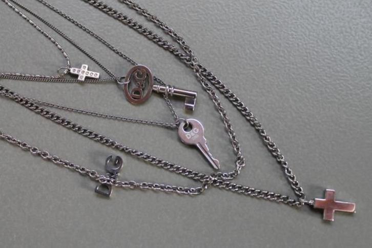 Luxe Lange D&G Ketting (Dolce & Gabbana), Sieraden, Tassen en Uiterlijk, Kettingen, Zo goed als nieuw, Zilver, Zilver, Verzenden