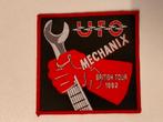 UFO Mechanix British Tour 1982 vintage patch metal embleem, Ophalen of Verzenden, Nieuw, Kleding