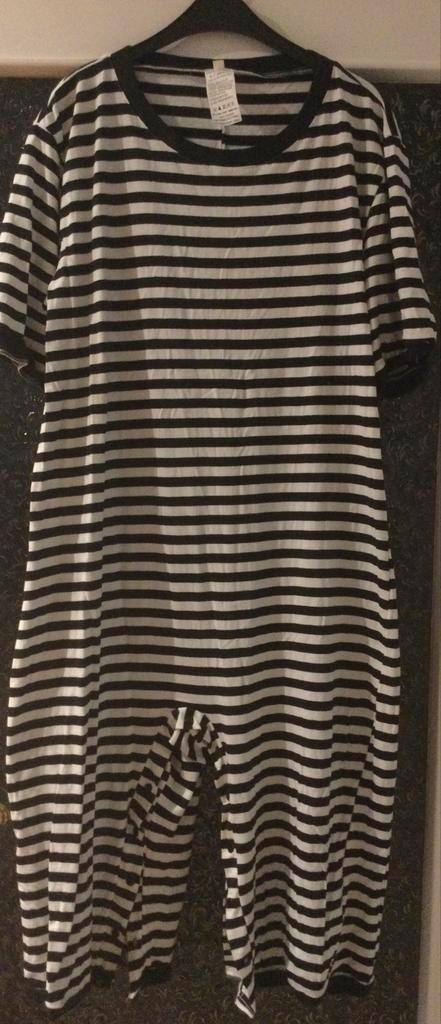 ZGAN. Carnaval Boeven pak XL. Daltons-stijl, gevangenis pak, Kleding | Heren, Carnavalskleding en Feestkleding, Zo goed als nieuw