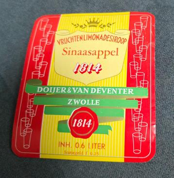 484)ETIKET ZWOLLE DOIJER & VAN DEVENTER SINAASAPPEL beschikbaar voor biedingen