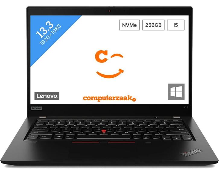 Lenovo ThinkPad x13 Gen 1/Intel Core i5 1.6GHz/8GB/256GB M.2, Computers en Software, Windows Laptops, Refurbished, 13 inch, Minder dan 2 Ghz