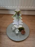 Kerstdecoratie met houten kerstboom, Ophalen of Verzenden, Zo goed als nieuw