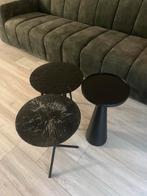 Loods 5 zwarte metalen bijzettafels - Set van 3, Ophalen, Minder dan 45 cm, Minder dan 55 cm, Metaal of Aluminium