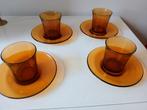 Duralex glazen & schotels amberkleurig 4 stuks, Huis en Inrichting, Keuken | Servies, Ophalen of Verzenden