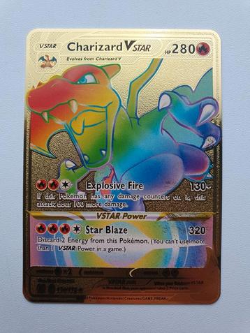Rainbow Charizard V Star Pokémon metaal Brilliant Stars meta