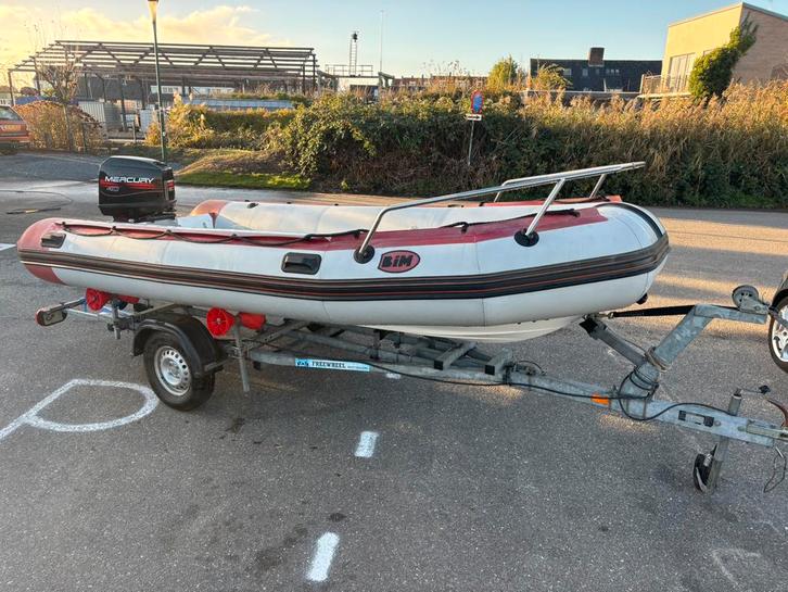 BIM SR rubberboot – 8 persoons – mercury 40pk kantel trailer, Watersport en Boten, Rubberboten, Gebruikt, Overige merken, Overige materialen
