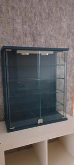 Ikea vitrine kastje blauw vintage, Glas, Minder dan 100 cm, 25 tot 50 cm, 50 tot 100 cm