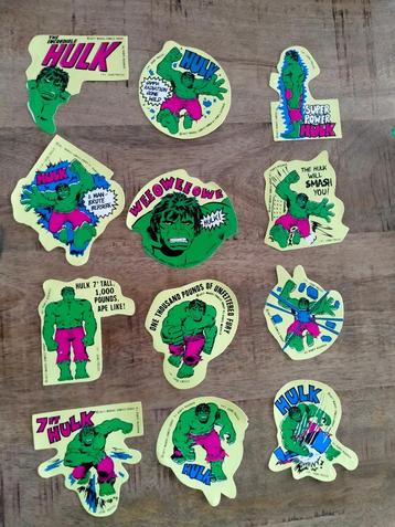 the Incredible Hulk superheld vintage 1977 RARE stickerset  beschikbaar voor biedingen