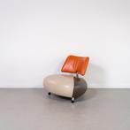 1x Leolux Pallone Fauteuil Beige/Bruin/Oranje - Chroom, Huis en Inrichting, Fauteuils, 75 tot 100 cm, Ophalen of Verzenden, Zo goed als nieuw