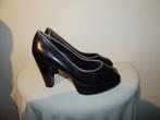 Miu Miu stylvolle vintage pumps leer peeptoo plateau ZGAN, Pumps, Verzenden, Zwart, Miu miu