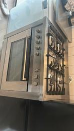 5 pits oven met gasfornuis 90 cm, Gebruikt, 60 cm of meer, Ophalen of Verzenden, Gas