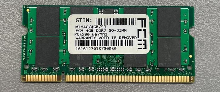 4 GB DDR2 PC5300 667 Mhz so-dimm (per stuk), Computers en Software, RAM geheugen, Zo goed als nieuw, Desktop, 4 GB, DDR2, Ophalen of Verzenden