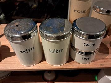 Vintage Emaille Voorraadbus Set beschikbaar voor biedingen