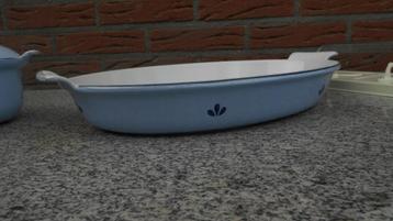  DRU gietijzer email grote dekschaal tulp lelie blauw TOP beschikbaar voor biedingen